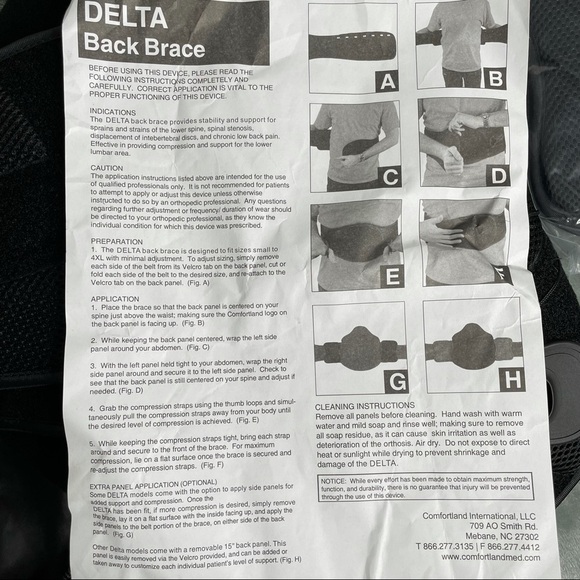 Delta Adjustable Back Brace Set at Small, Medium, Large, Extra Large & 2XL - Picture 4 of 13